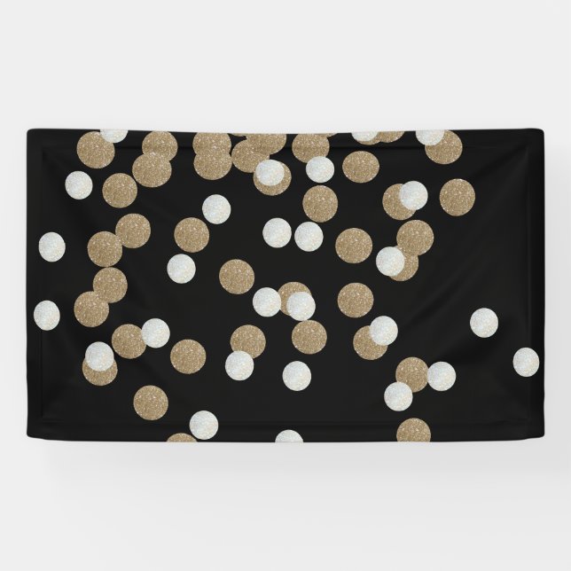 Minimalistischer Glitzer, schwarzer Champagnergold Banner (Horizontal)