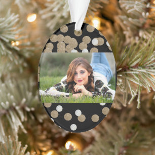 Minimalistischer Glitzer, schwarzer Champagnergold Ornament