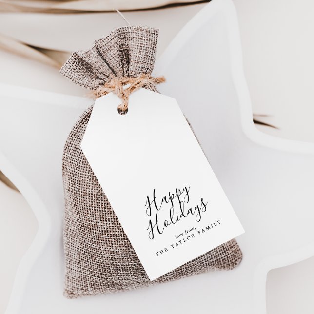 Minimalistischer glücklicher Urlaub Geschenkanhänger (Von Creator hochgeladen)