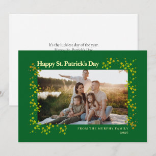 Minimalistischer Glücksklee St. Patrick's Day Foto Feiertagskarte