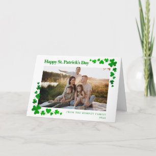 Minimalistischer Glücksklee St. Patrick's Day Foto Feiertagskarte