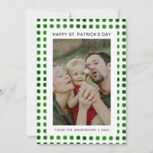 Minimalistischer Glücksklee St. Patrick's Day Foto Feiertagskarte