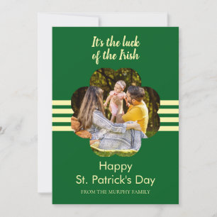 Minimalistischer Glücksklee St. Patrick's Day Foto Feiertagskarte