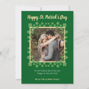 Minimalistischer Glücksklee St. Patrick's Day Foto Feiertagskarte