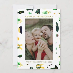 Minimalistischer Glücksklee St. Patrick's Day Foto Feiertagskarte