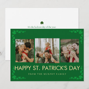 Minimalistischer Glücksklee St. Patrick's Day Foto Feiertagskarte
