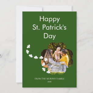 Minimalistischer Glücksklee St. Patrick's Day Foto Feiertagskarte