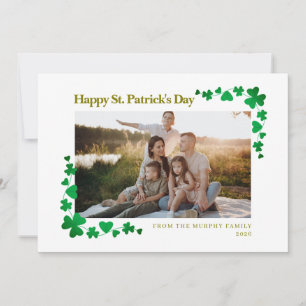 Minimalistischer Glücksklee St. Patrick's Day Foto Feiertagskarte