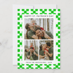 Minimalistischer Glücksklee St. Patrick's Day Foto Feiertagskarte