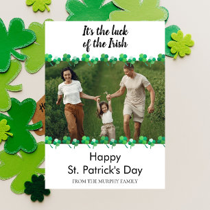 Minimalistischer Glücksklee St. Patrick's Day Foto Feiertagskarte