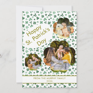 Minimalistischer Glücksklee St. Patrick's Day Foto Feiertagskarte
