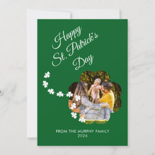 Minimalistischer Glücksklee St. Patrick's Day Foto Feiertagskarte