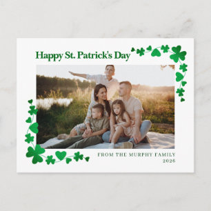 Minimalistischer Glücksklee St. Patrick's Day Foto Feiertagspostkarte