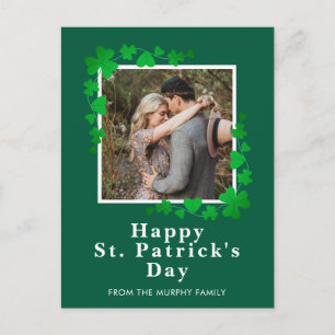 Minimalistischer Glücksklee St. Patrick's Day Foto Feiertagspostkarte