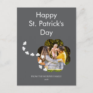Minimalistischer Glücksklee St. Patrick's Day Foto Feiertagspostkarte