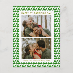 Minimalistischer Glücksklee St. Patrick's Day Foto Feiertagspostkarte