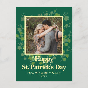 Minimalistischer Glücksklee St. Patrick's Day Foto Feiertagspostkarte
