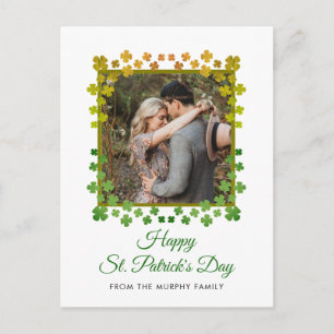 Minimalistischer Glücksklee St. Patrick's Day Foto Feiertagspostkarte