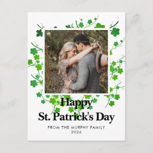 Minimalistischer Glückskleeblatt St. Patrick's Day Feiertagspostkarte