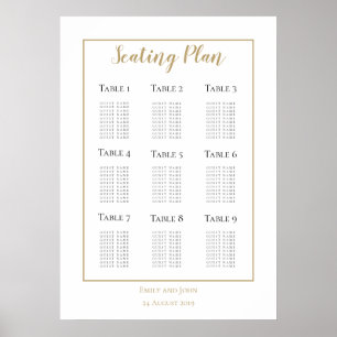 Minimalistischer Gold-Border-Design-Plan Poster