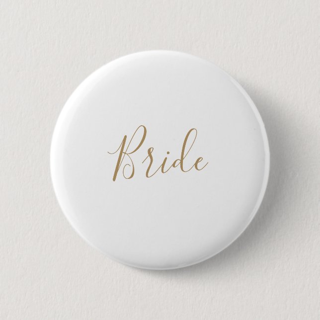 Minimalistischer Gold Braut Brautparty Button (Vorderseite)