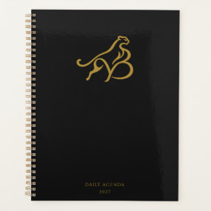 Minimalistischer Gold-Cheetah-Schwarz- und Gold-Sp Planer