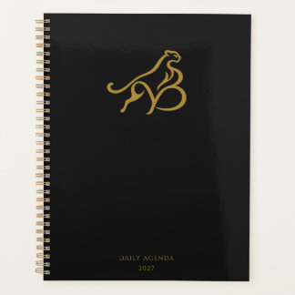 Minimalistischer Gold-Cheetah-Schwarz- und Gold-Sp Planer