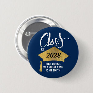 Minimalistischer Gold Grad Cap Stilvoller Script-A Button