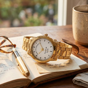 Minimalistischer Gold-Schriftzug Moderne Uhr Für V