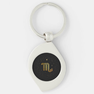 Minimalistischer Gold-Skorpion-Zodiakusschlüsselan Schlüsselanhänger
