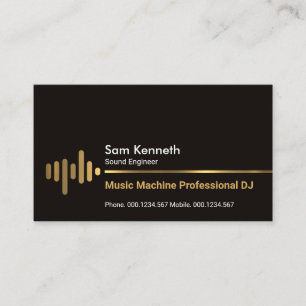 Minimalistischer Gold-Wave-Sound-Engineer Visitenkarte
