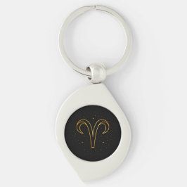 Minimalistischer Gold-Widder-Tierkreis-Schlüsselan Schlüsselanhänger