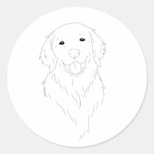 Minimalistischer Golden Retriever Liebhaber Aufkle Runder Aufkleber