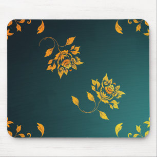 Minimalistischer goldener Blumen-Mauspad Mousepad