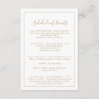 Minimalistischer goldener Hochzeitswochenend-Veran