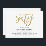 Minimalistischer Goldfilm 60. Geburtstag Einladung<br><div class="desc">Diese minimalistische 60. Geburtstagsfeier lädt mit einem auffälligen Text aus Goldfolie '60' ein. Bitte beachten Sie, dass die Goldfolie nur eine Textur ist, keine echte Folie. Für eine erweiterte Anpassung dieses Designs, z.B. das Ändern des Layouts, des Schriftartes oder der Textgröße, klicken Sie bitte auf den obigen Button "KENNEN". Bitte...</div>