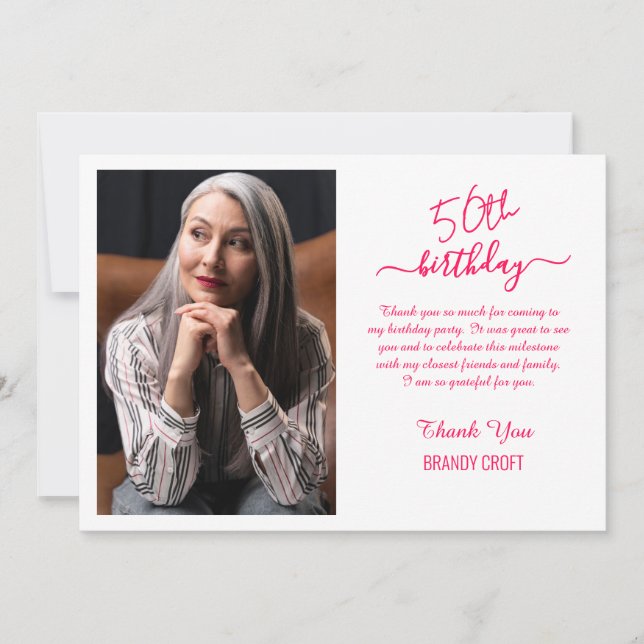 Minimalistischer GoldGeburtstag Dankeschön-Karte Einladung (Vorderseite)