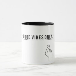 Minimalistischer "Good Vibes Only"-Motivierend Kaf Tasse