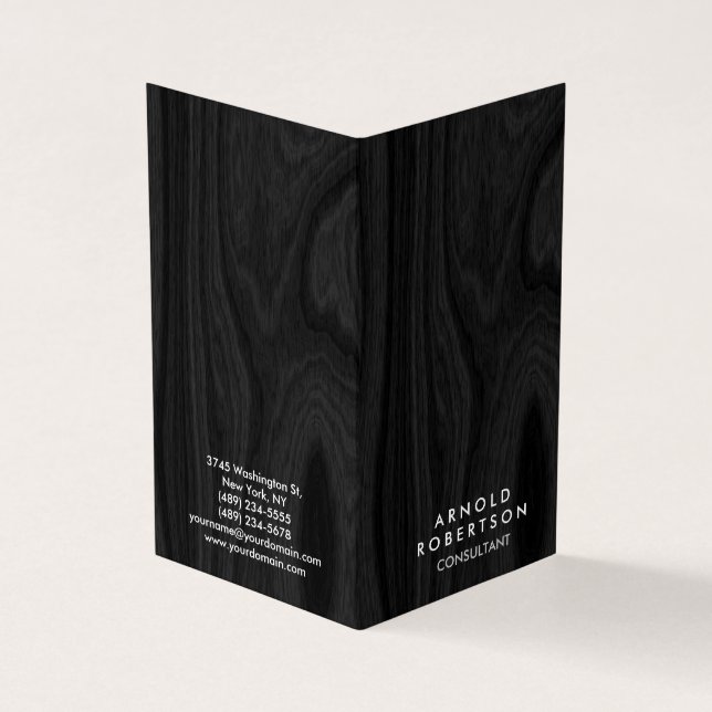 Minimalistischer grauer Holzfußboden Modernes, sti Visitenkarten (Vorderseite)