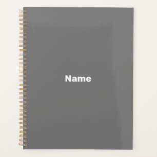 Minimalistischer grauer individuelle Name Text Mon Planer