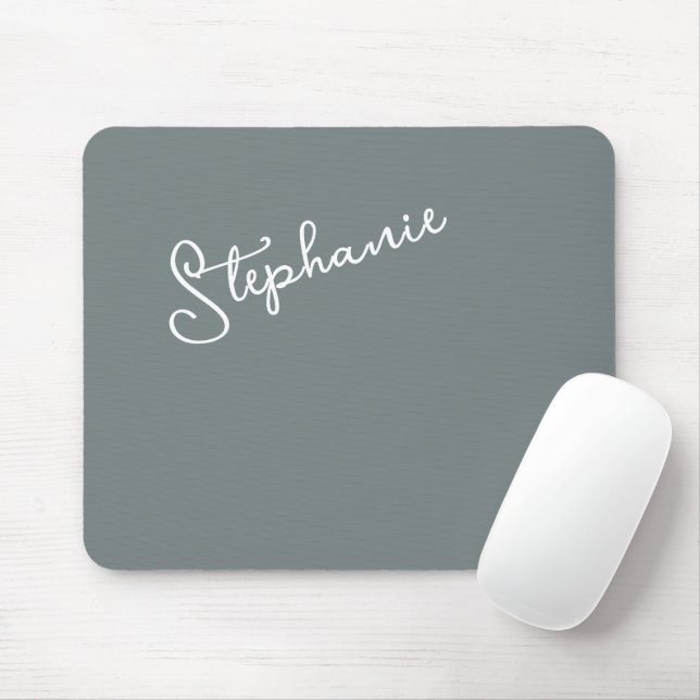 Minimalistischer grauer personalisierter Schriftna Mousepad (Mit Mouse)