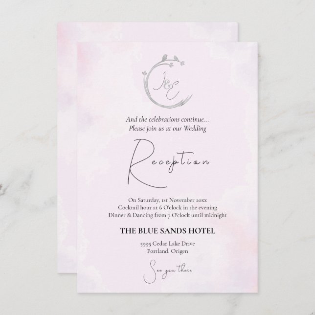 Minimalistischer Graufarbenfroher Vogelbranderreat Begleitkarte (Vorne/Hinten)