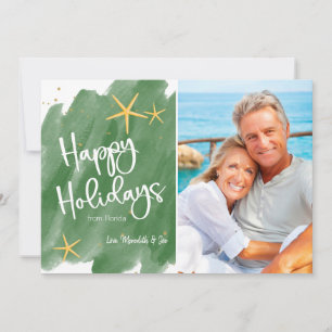 Minimalistischer Green & Gold Beach Watercolor Url