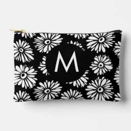 Minimalistischer Groovy Schwarz-Weiß-Monogramm-Dai Zubehörtasche