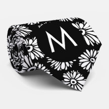 Minimalistischer Groovy Schwarz-Weiß-Monogramm mit