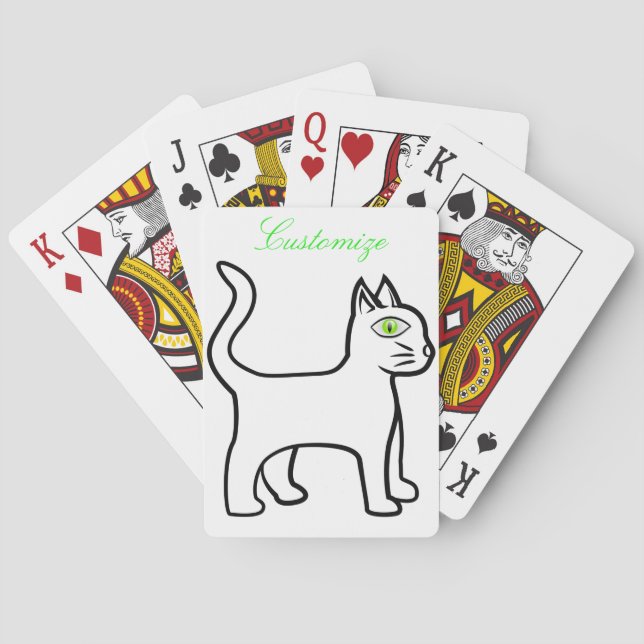Minimalistischer Grünauge Spielkarten (Rückseite)