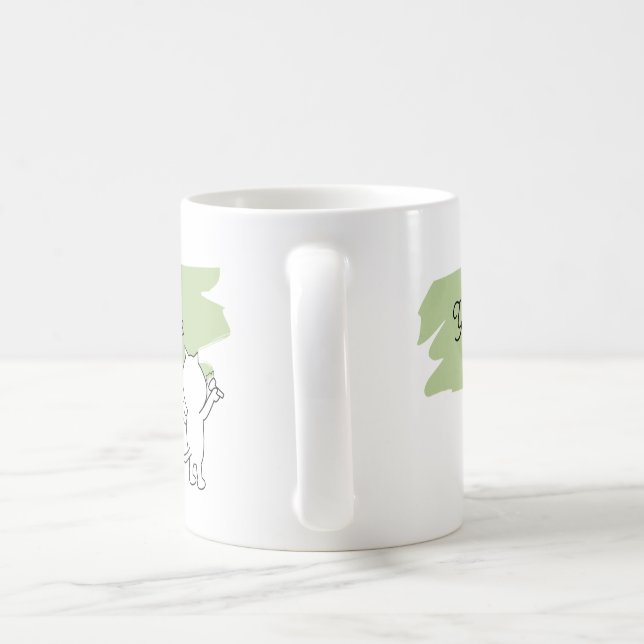 Minimalistischer Grüner Brush Individuelle Name Kaffeetasse (Henkel)