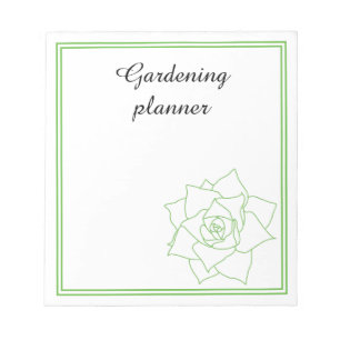 Minimalistischer grüner Gartenplaner Notizblock