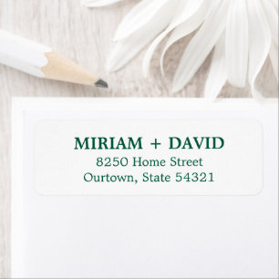 Minimalistischer grüner Serif-Name + Rücksendeadre