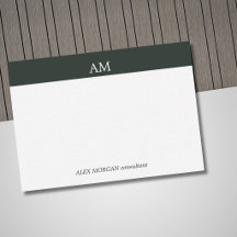 Minimalistischer grüner Streifen weißes Monogramm